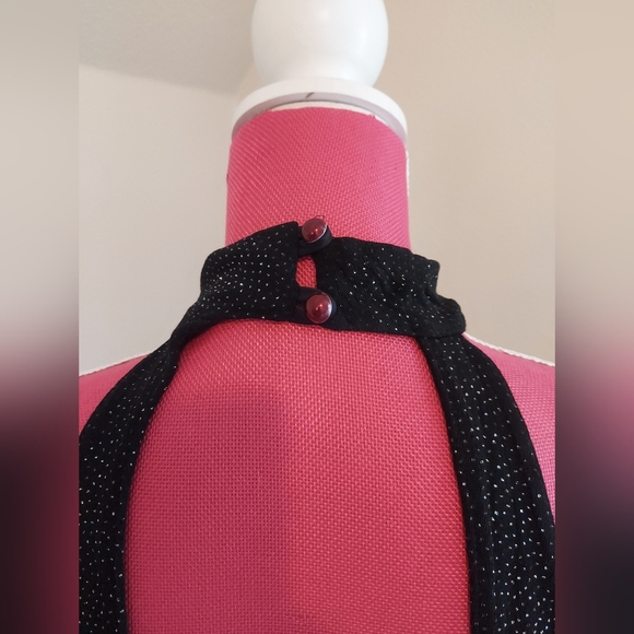 Vintage Roberta High Mock Neck Backless Sparkle Tulle Skirt Dress, Size 9/10 - Picture 9 of 11